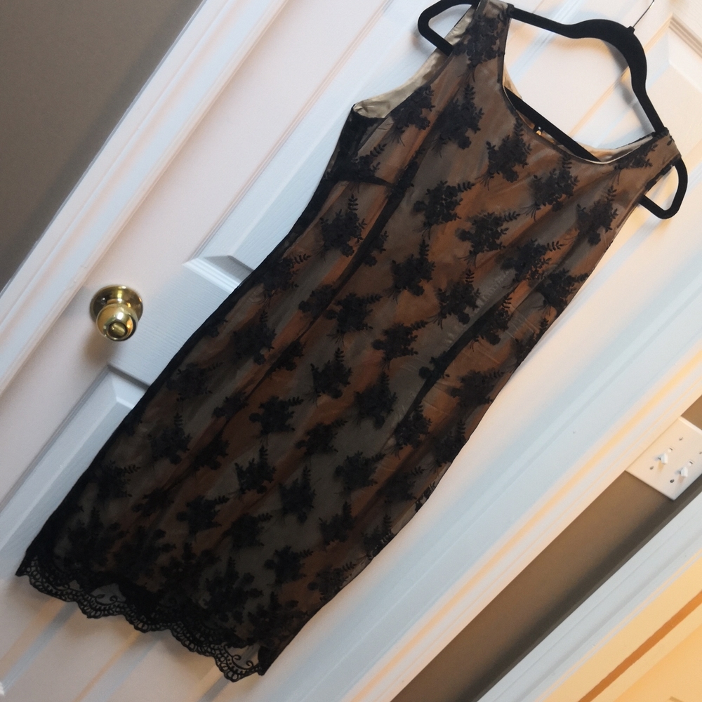 Della Spiga Italy Black Lace Dress, sz 12